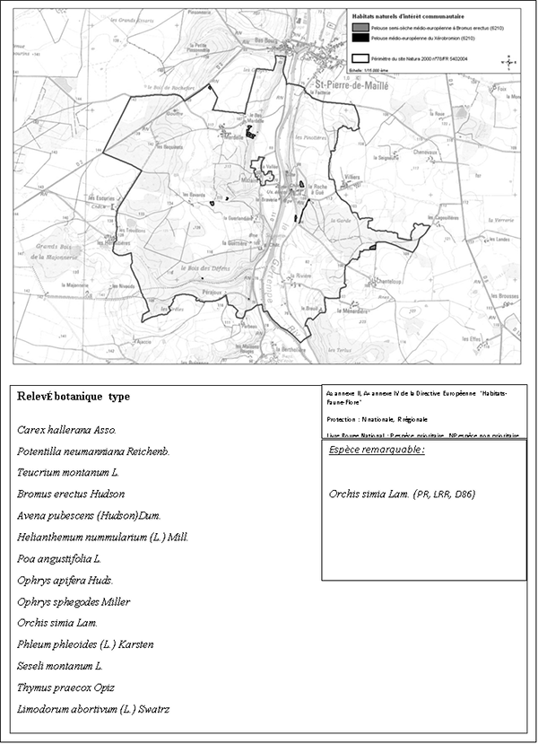 carte Pelouses sèches semi-naturelles et faciès d’embuissonnement sur calcaires